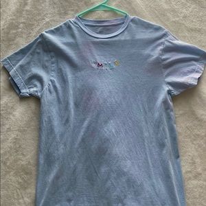 Light Blue SMILE embroidered T-Shirt. Size M